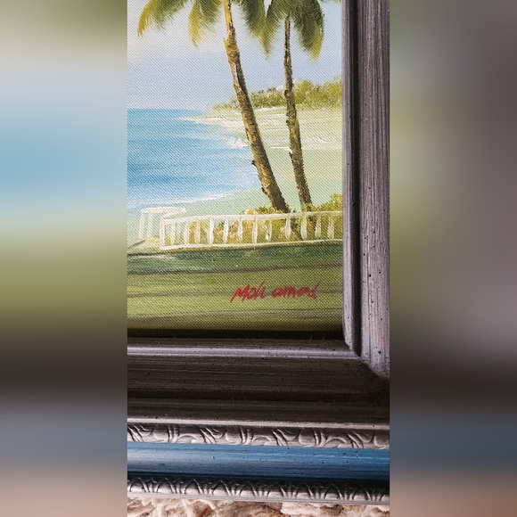 Tropical Beach Framed Painting - Picture 2 of 6